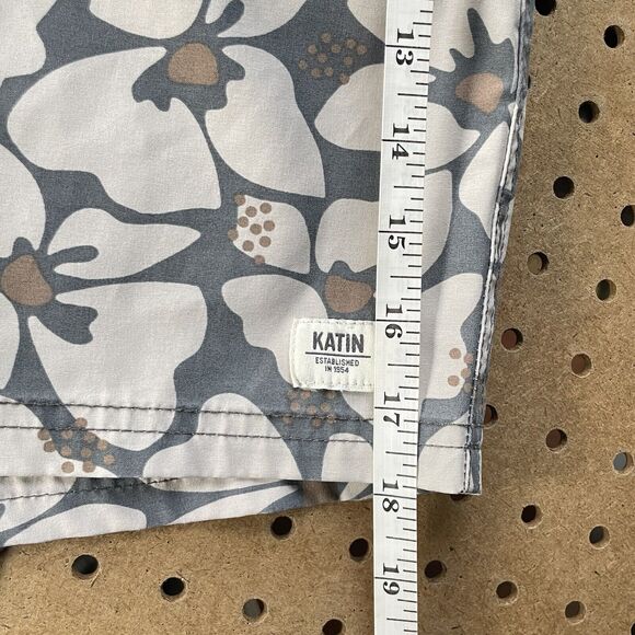 LNWOT Katin Board Shorts Swim Trunks Logo Button Fly Floral Beige Size 36 Men - Picture 9 of 10